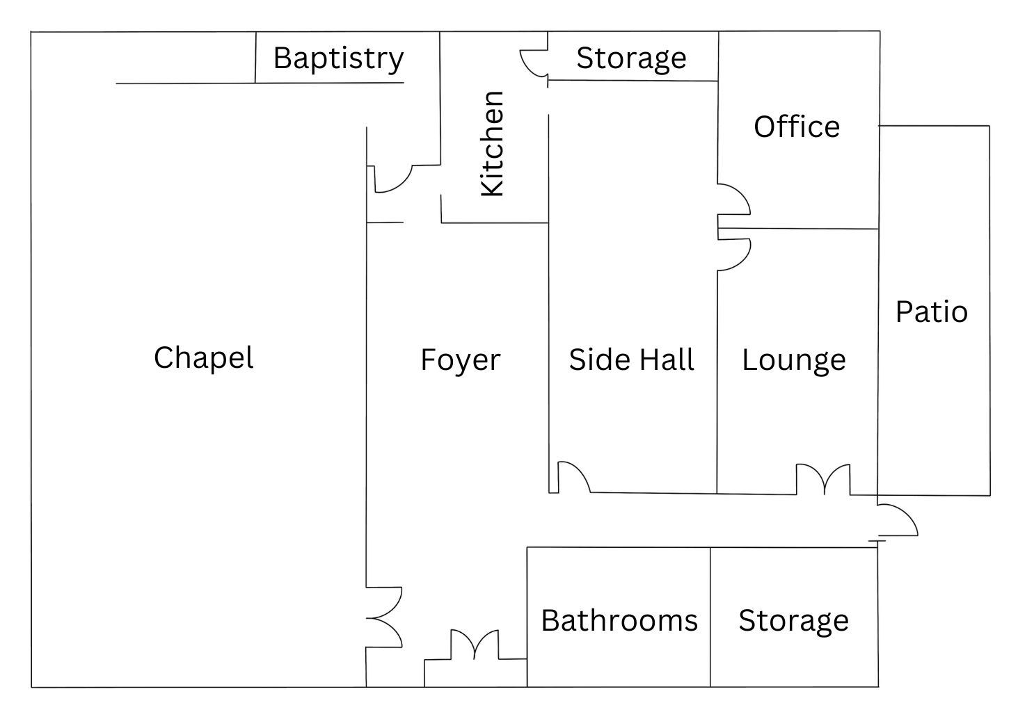 Lyons Church of Christ floorplan